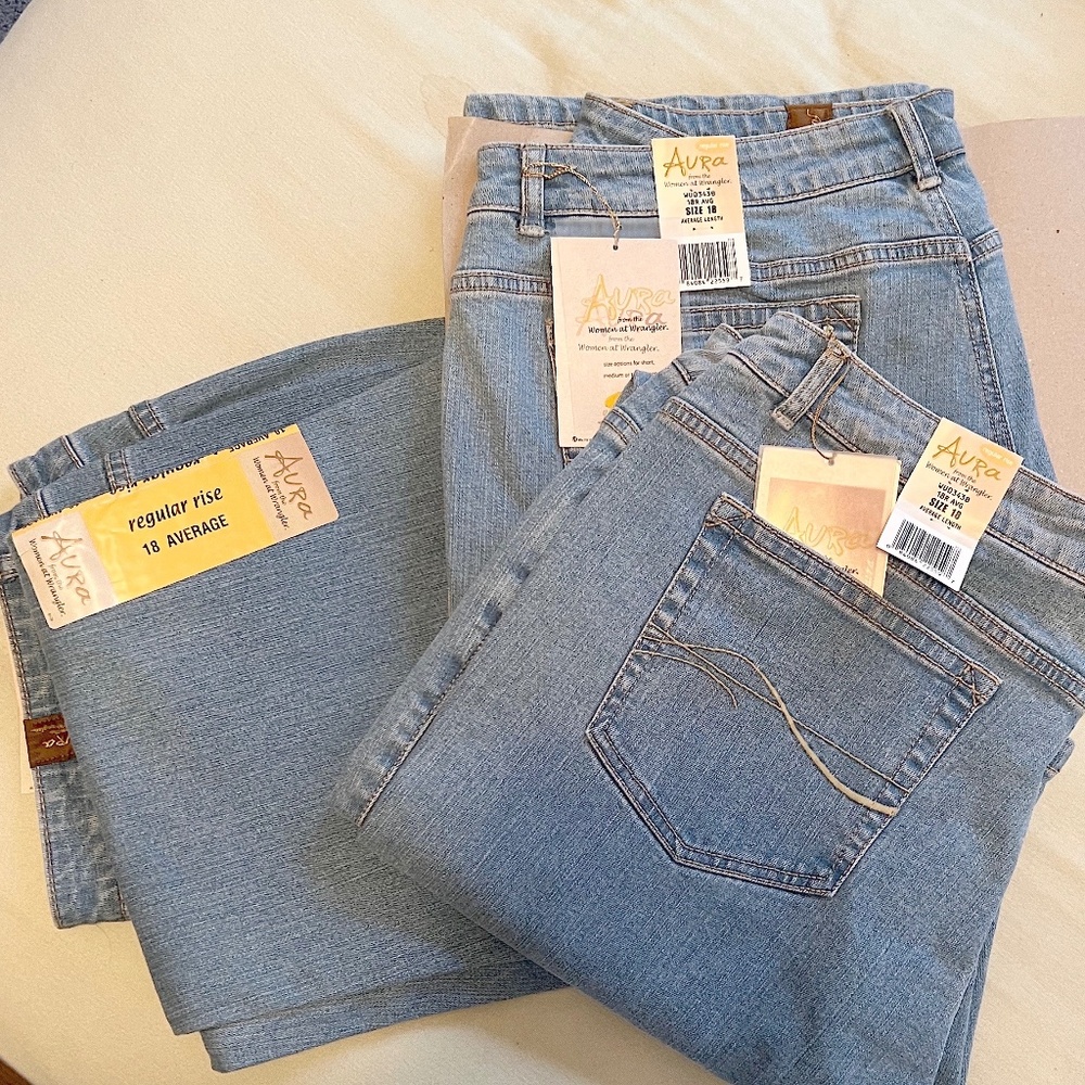 Wrangler Jeans by Aura - 3 pair - size 18 - new with tags